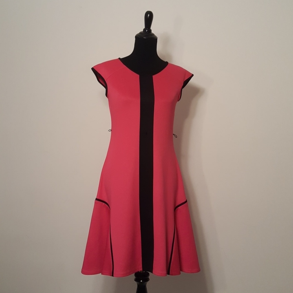 Color Block Scuba Dress Unlined